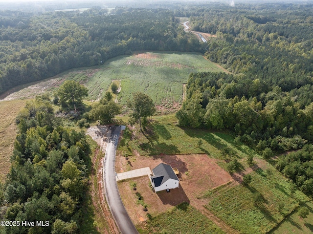 drone / aerial view with a rural view