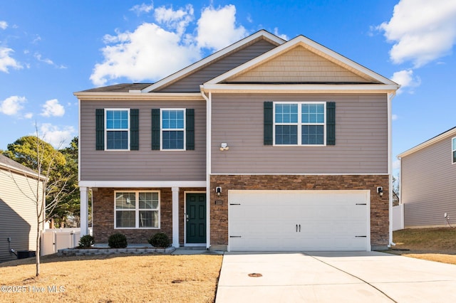 view of front of house with a garage