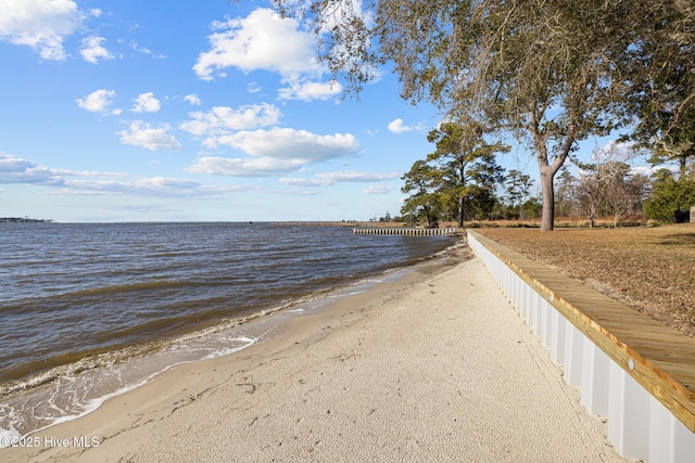 water view with a view of the beach