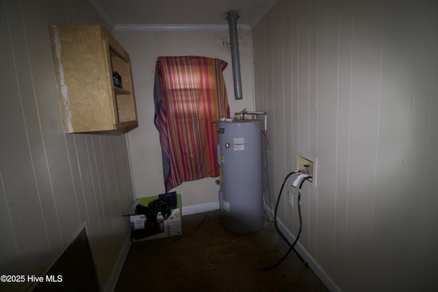 utility room with water heater