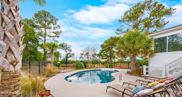 view of pool featuring a patio