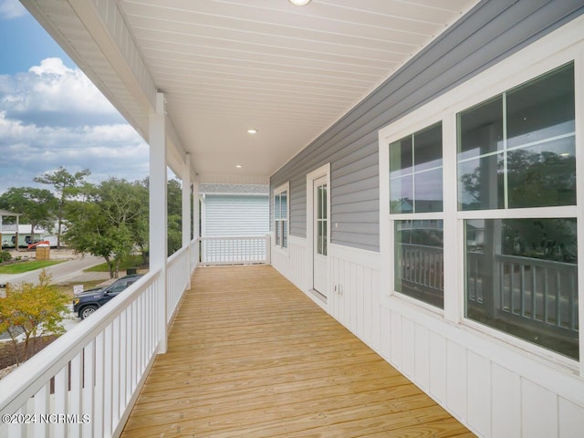 deck featuring covered porch