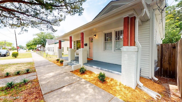 exterior space featuring covered porch