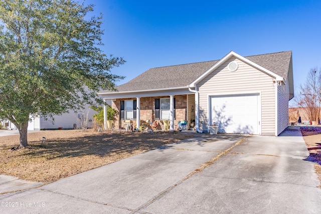 ranch-style home with a garage