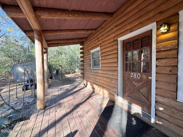 view of wooden deck