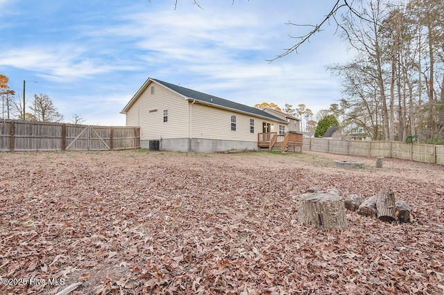 exterior space featuring a wooden deck