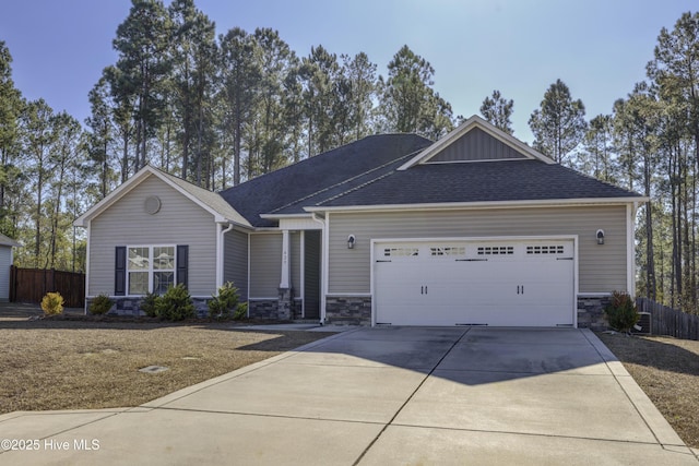 view of front of house with a garage