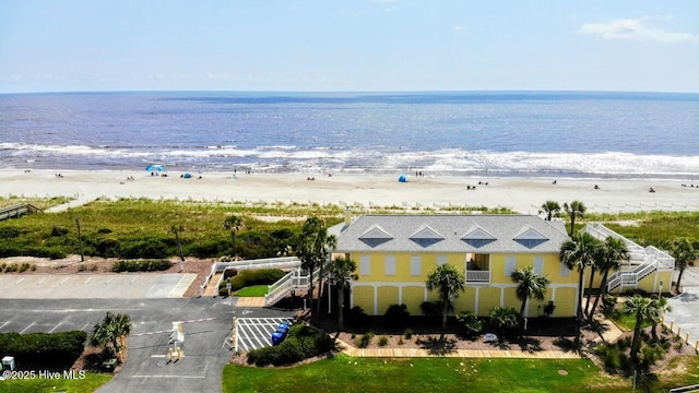 property view of water featuring a view of the beach