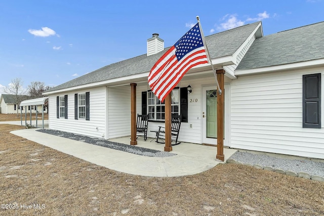 exterior space with a porch