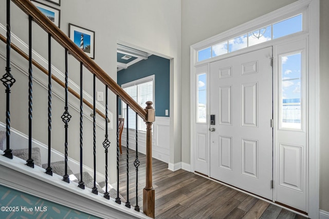 entryway featuring dark wood-type flooring