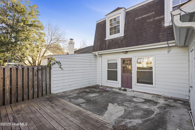 deck featuring a patio area