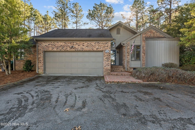 front facade with a garage