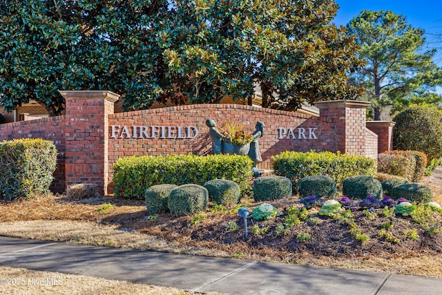 view of community sign