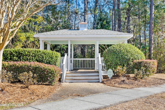 exterior space with a gazebo