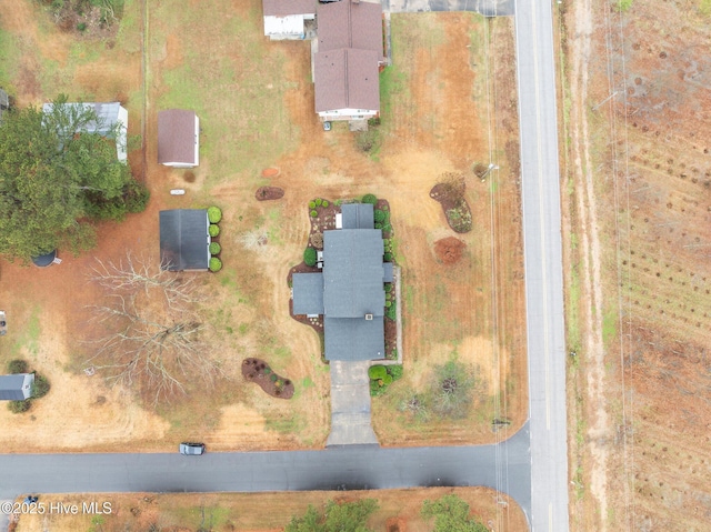 aerial view with a rural view