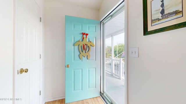 entryway featuring light wood-type flooring