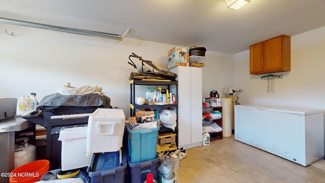 garage with refrigerator