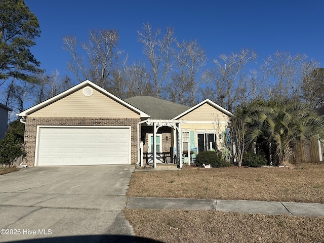 ranch-style house featuring a garage