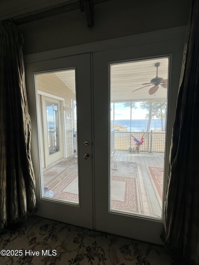 doorway featuring french doors