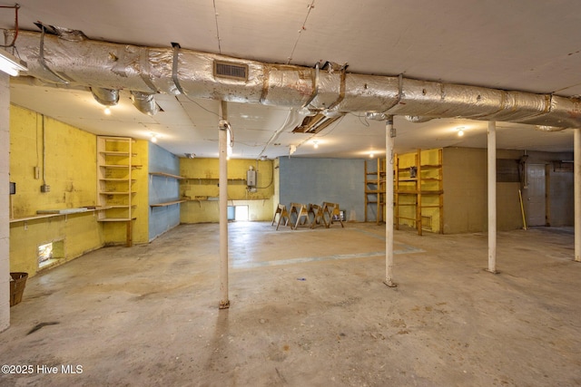 unfinished below grade area featuring visible vents