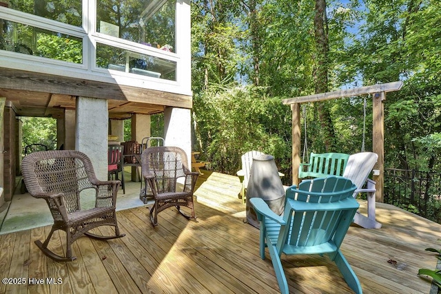 deck featuring an outdoor hangout area