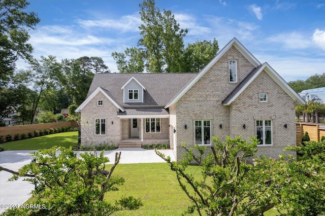 rear view of property with a yard