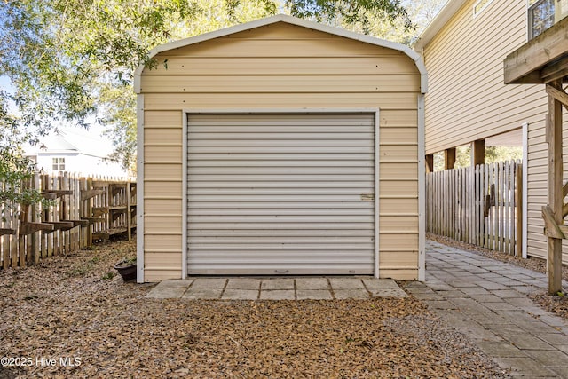 view of garage