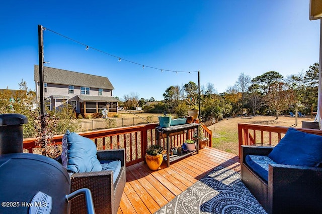 deck featuring an outdoor hangout area