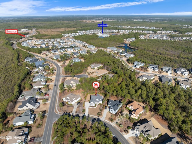 aerial view featuring a residential view