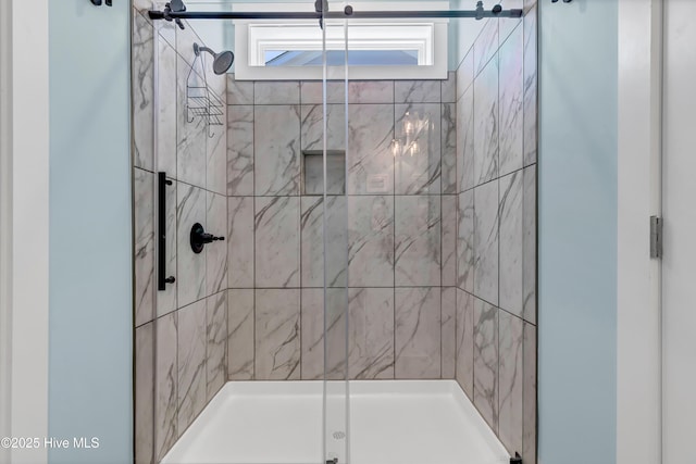 bathroom featuring walk in shower