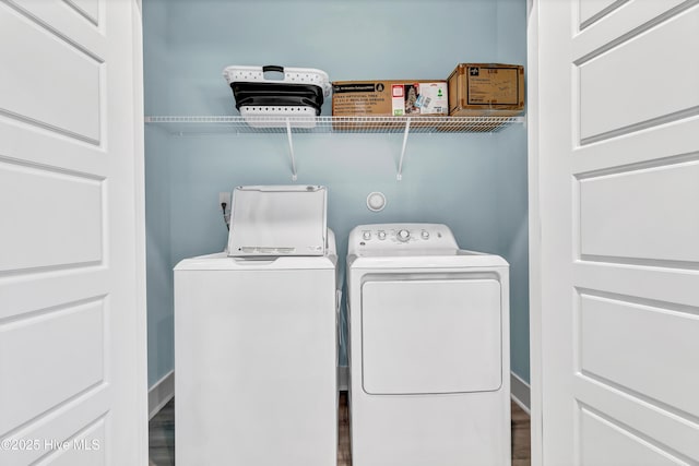 laundry area featuring washer and dryer