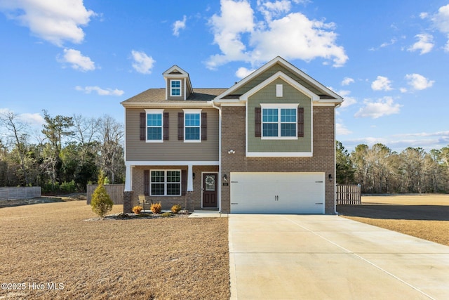 view of front of property featuring a garage