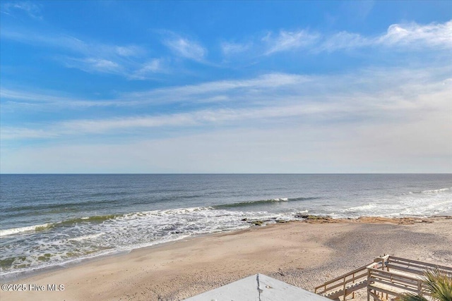 view of water feature with a view of the beach