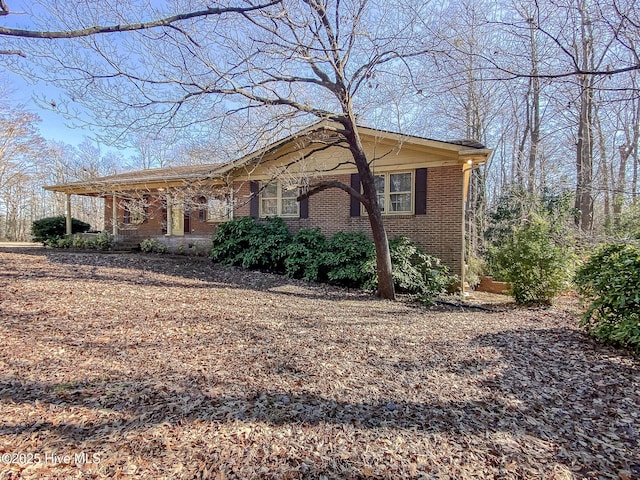 view of single story home