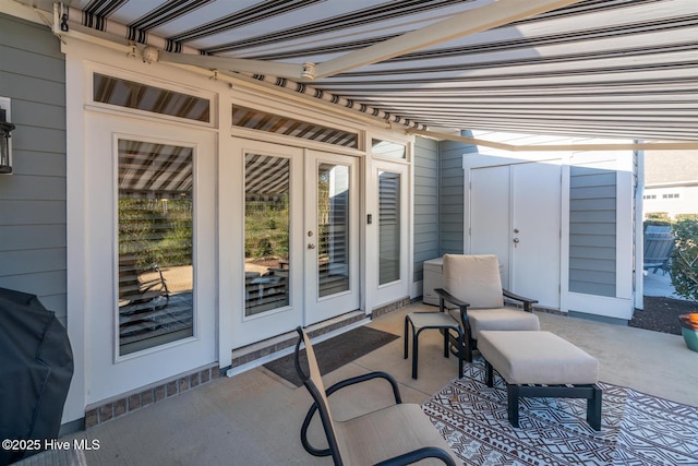 view of patio / terrace featuring a grill