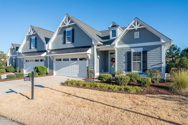 craftsman inspired home featuring a garage