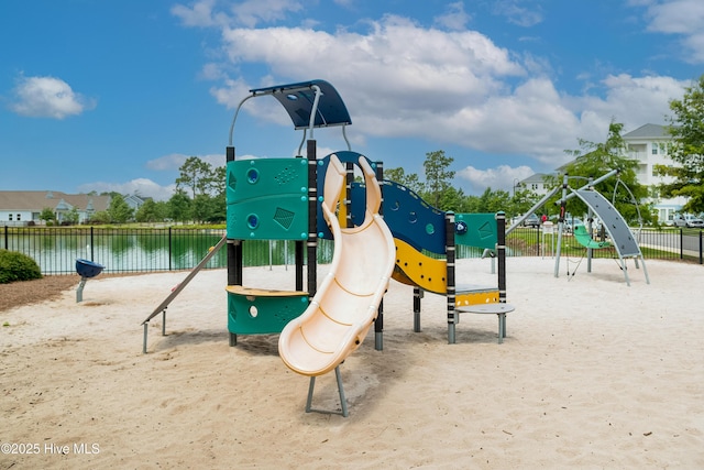 community jungle gym with fence