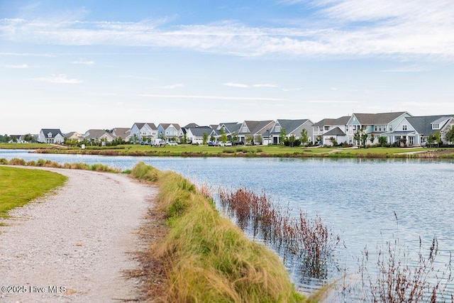 property view of water with a residential view