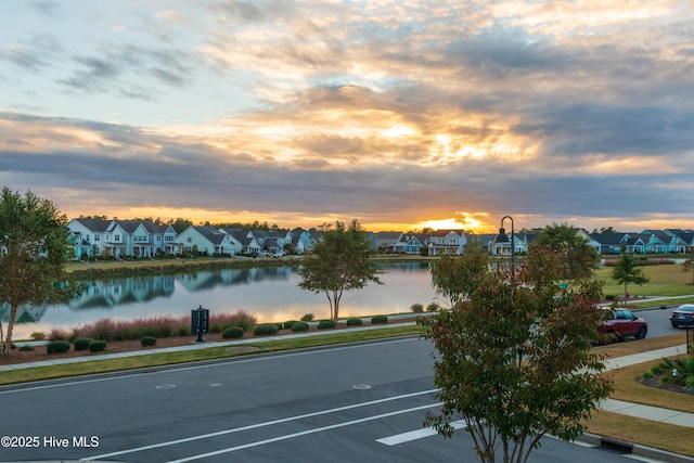 view of water feature featuring a residential view