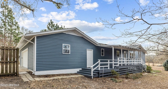 exterior space featuring a garage