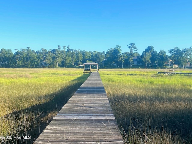 view of dock area