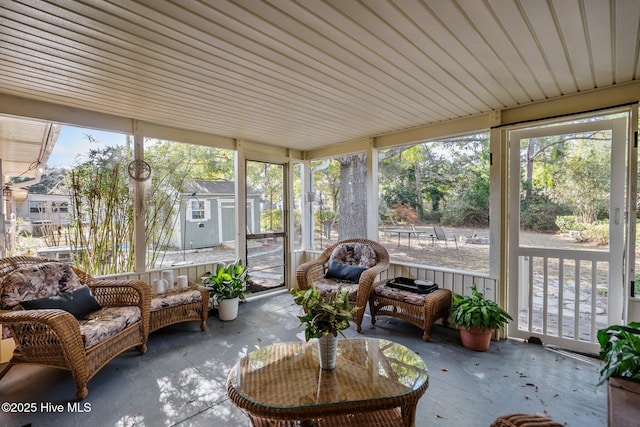 sunroom with plenty of natural light