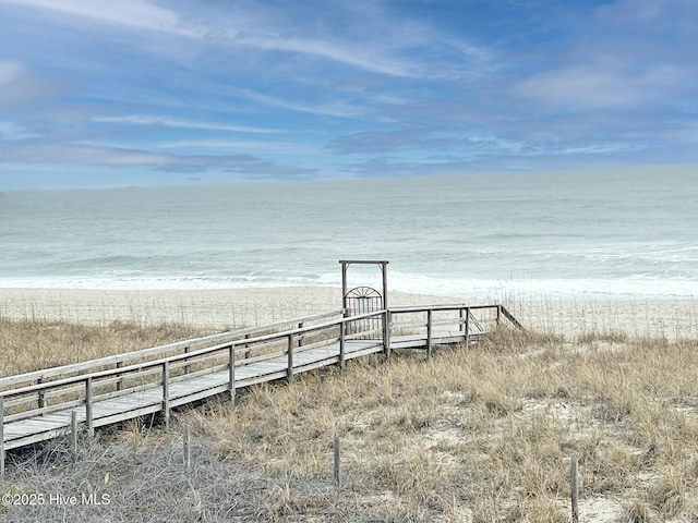 exterior space with a view of the beach