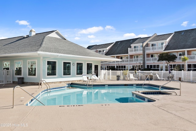 view of pool featuring a patio