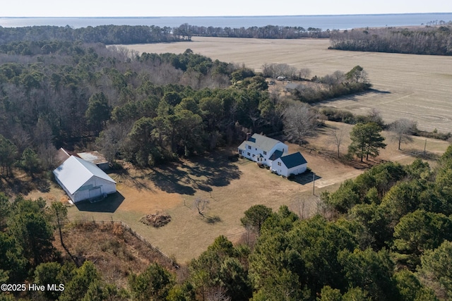 drone / aerial view with a rural view