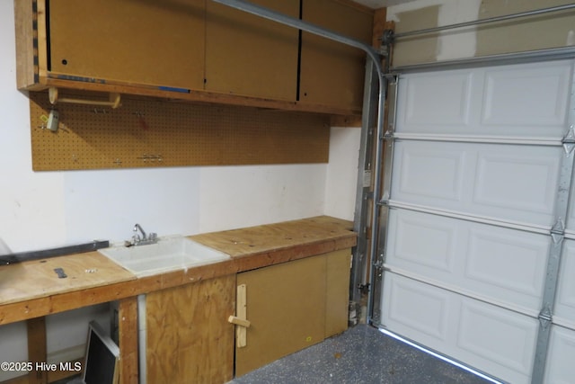 garage with sink