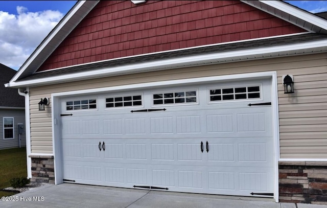 view of garage