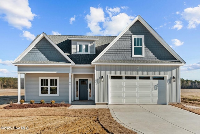 view of front of home with a garage