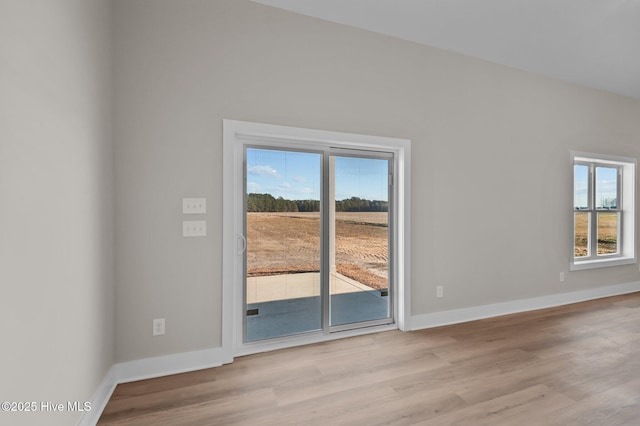 empty room featuring light wood-type flooring