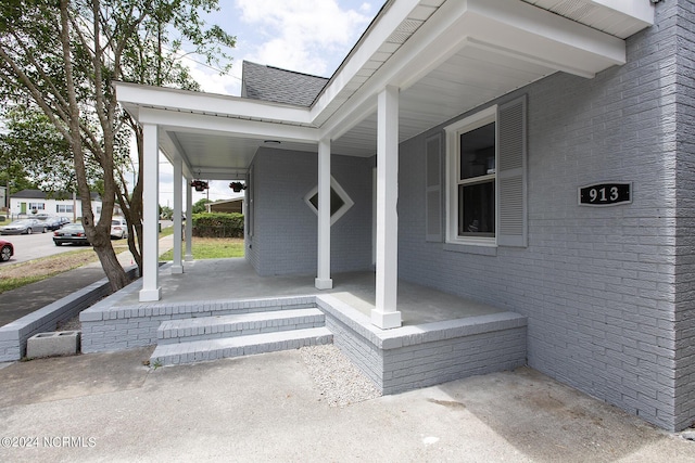 exterior space with covered porch